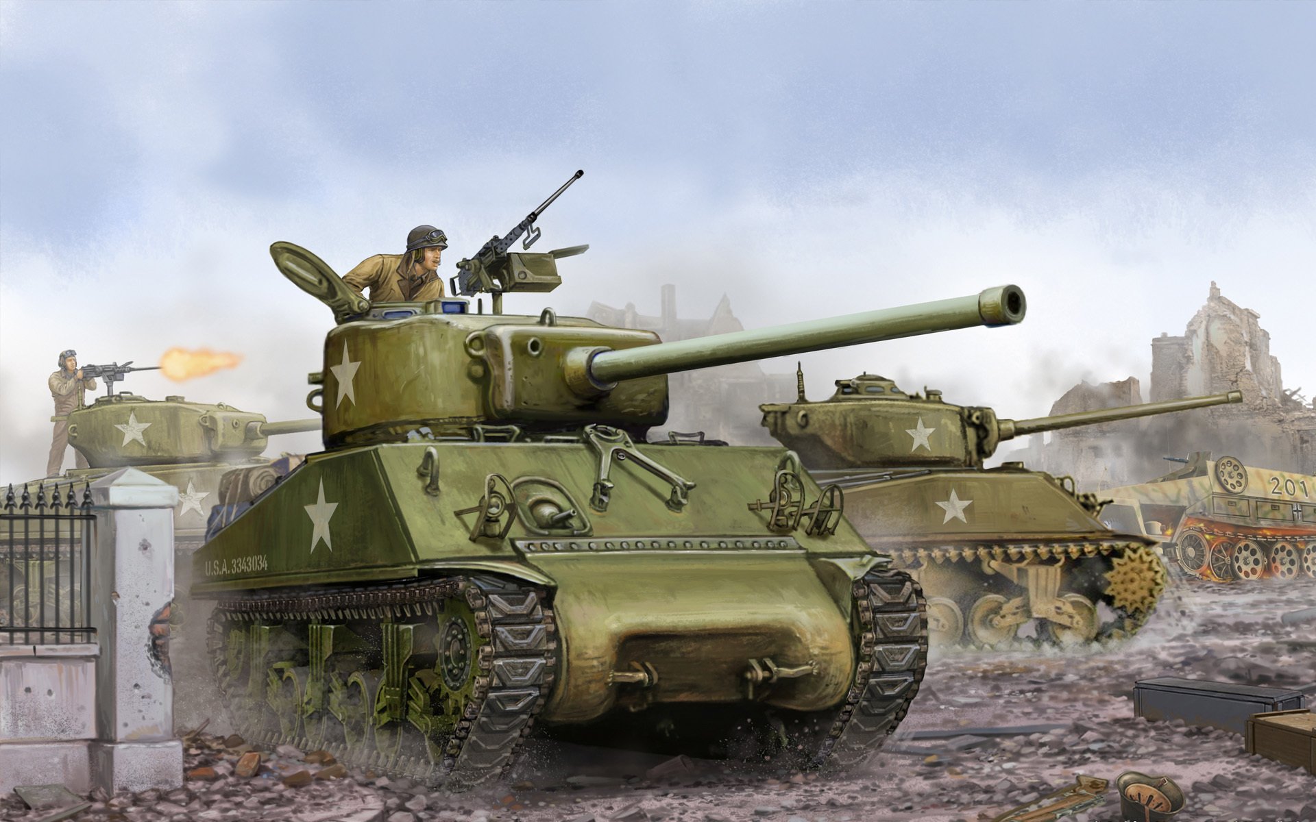 arte tanque sherman m4a3 76 mm básico americano medio tenía arma m3 m4a3 105mm obús batalla llama de la guerra denotar segunda guerra mundial miniaturas juego ww2