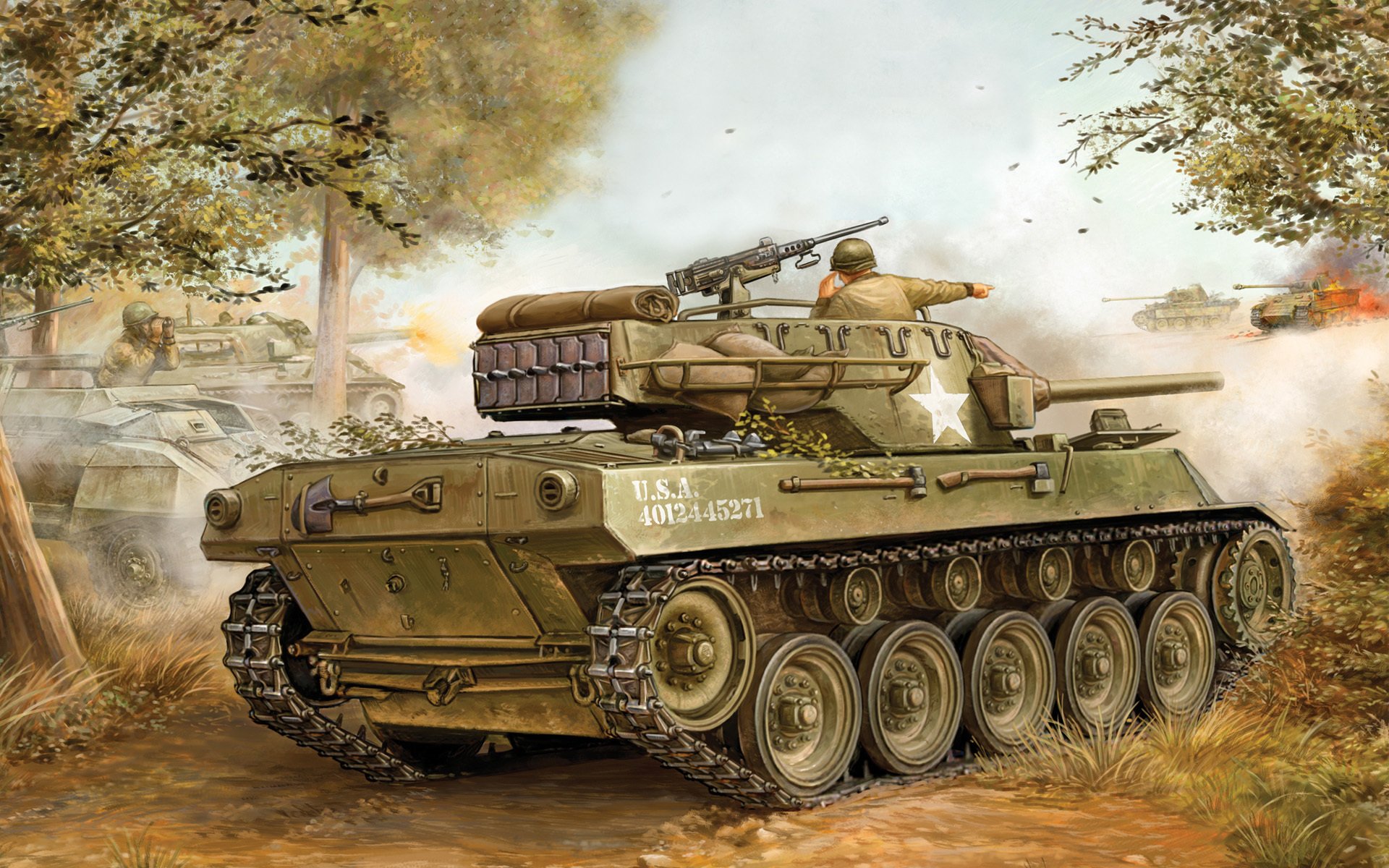 arte tanque acs m18 hellket hellcat 76 mm autopropulsado cañón artillería instalación luchador tanques con reducido armadura protección pero alta movilidad ee. uu. verano llama de la guerra denotar segunda guerra mundial miniaturas juego ww2