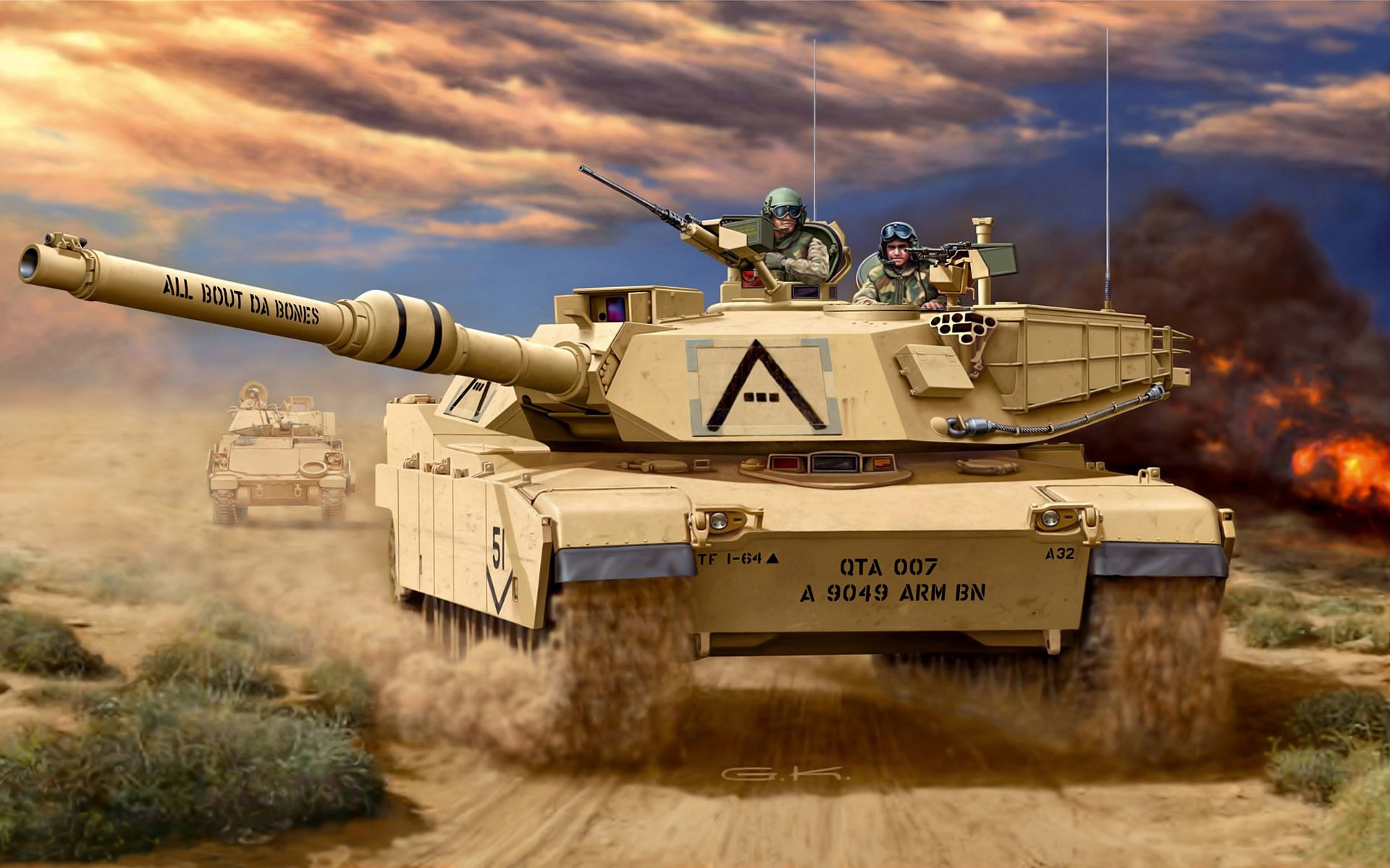 art panzer m1 a1h1 abrams amerikanisch haupt kampf seriell seit 1980 besatzung 4 personen kaliber waffen 105 mm. steht bewaffnet armee und marine corps usa ägypten saudi-arabien kuwait irak und australien.. benannt nach general creighton abra