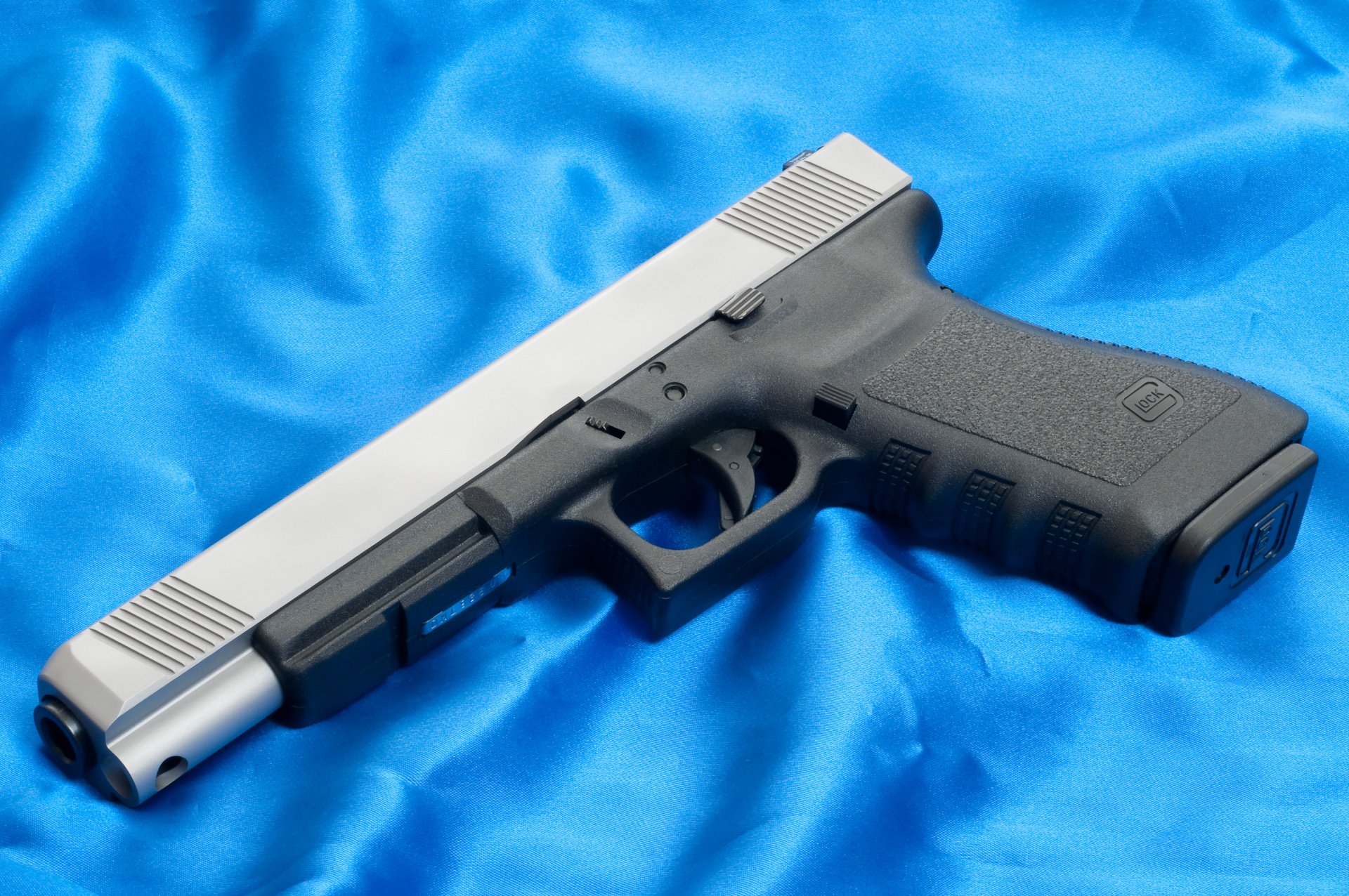 glock 20l pistola arma fondo de pantalla austria 20l lienzo azul fondo