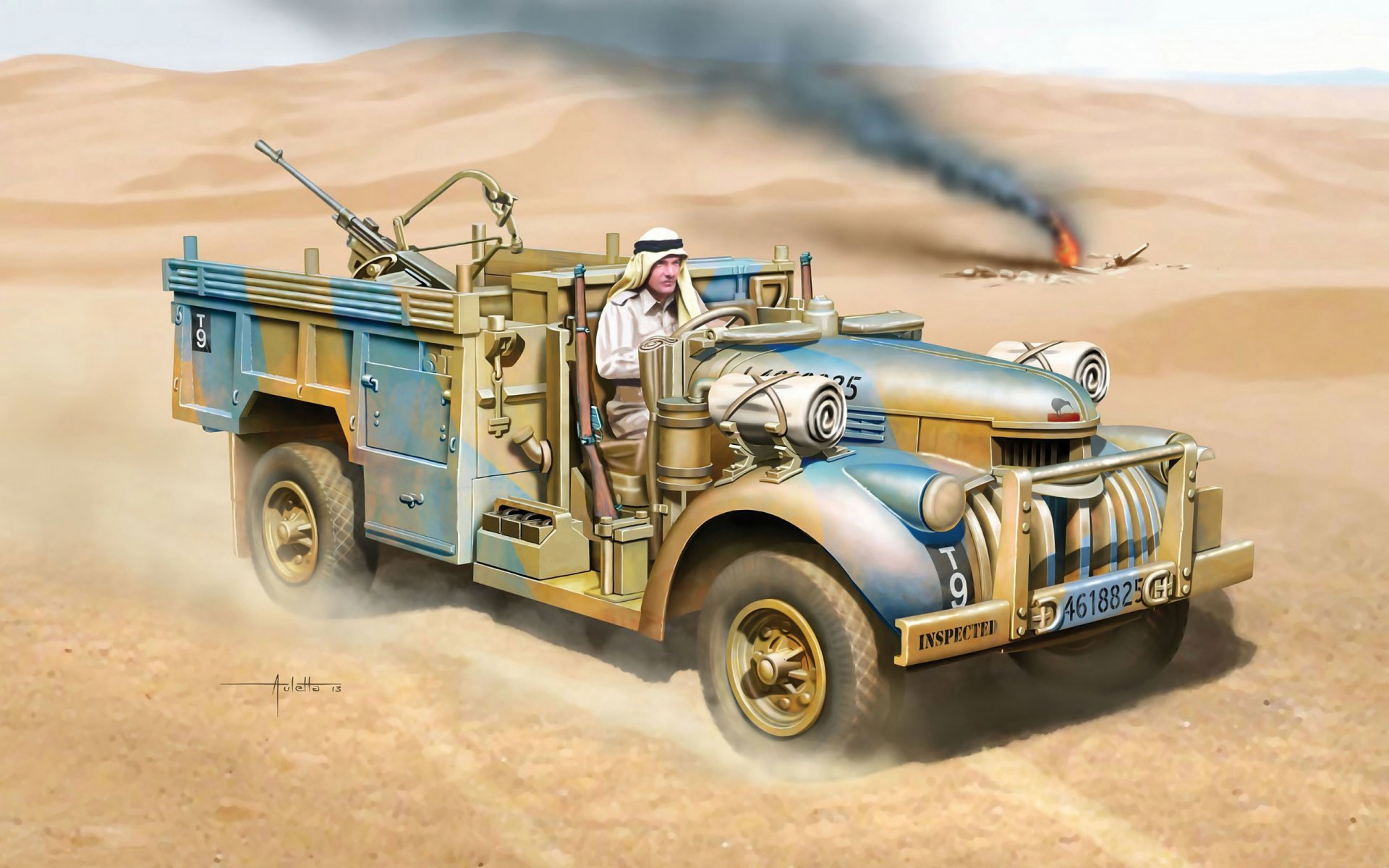 kunst long range desert group streifenwagen streifenwagen britisch spezialeinheiten sas kommandant des autos wüste raider nordafrika kampagne firma in nordafrika gebildet anfang ww2