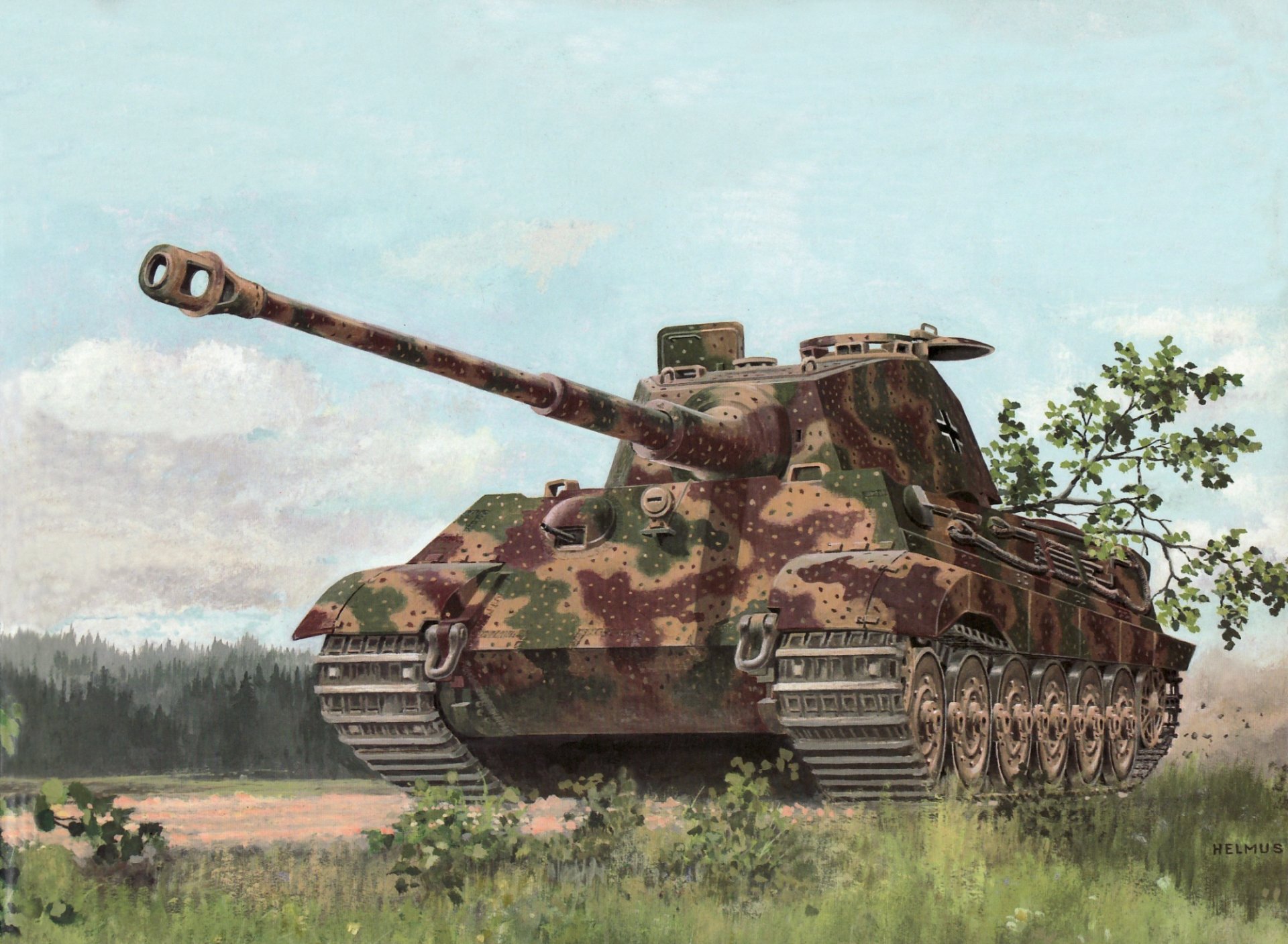 art allemand lourd char vi ausf . b tigre ii ou tigre royal camouflage déguisement dessin