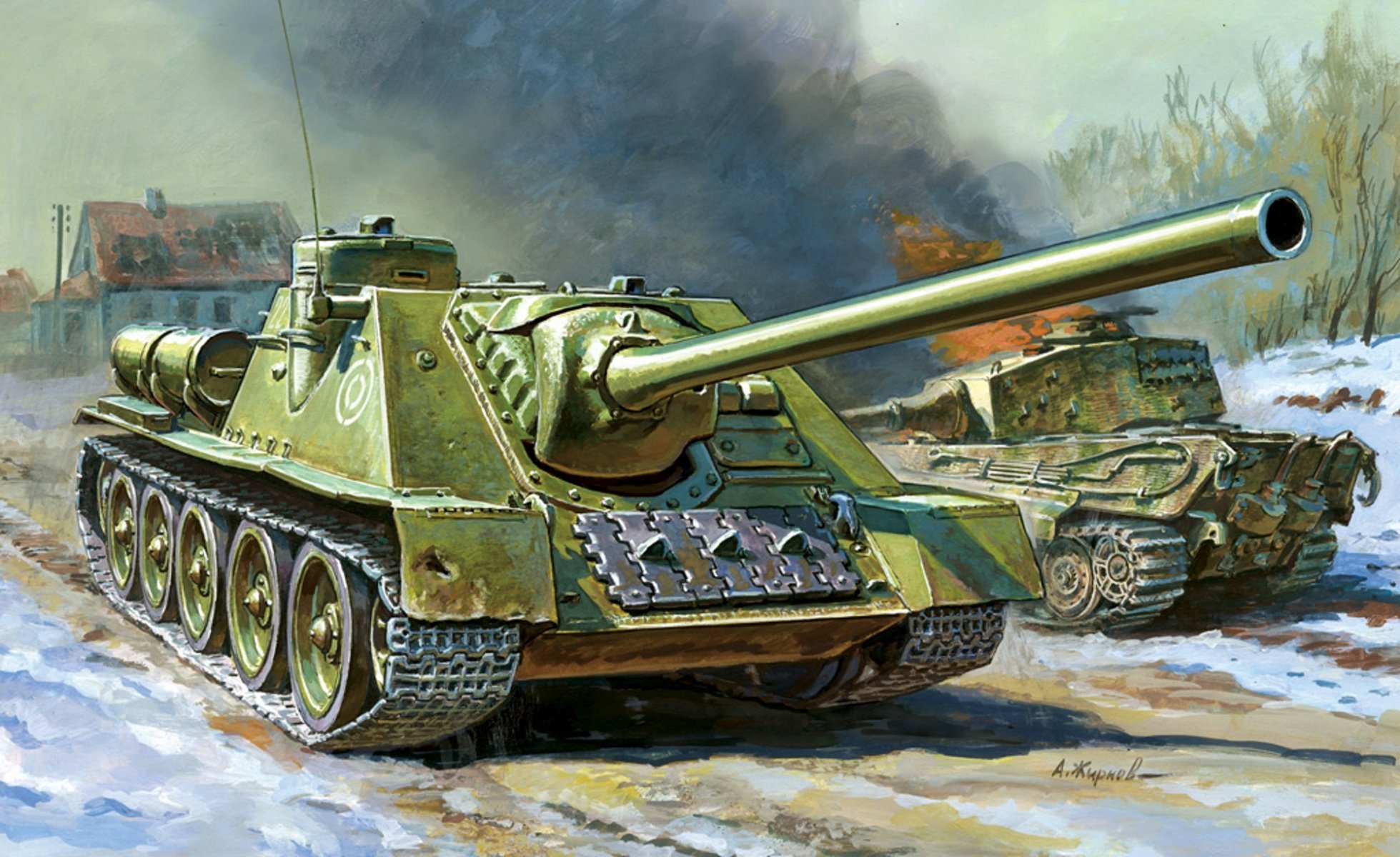 su-100 sovietico artiglieria semovente pt-acs cacciatorpediniere disegno