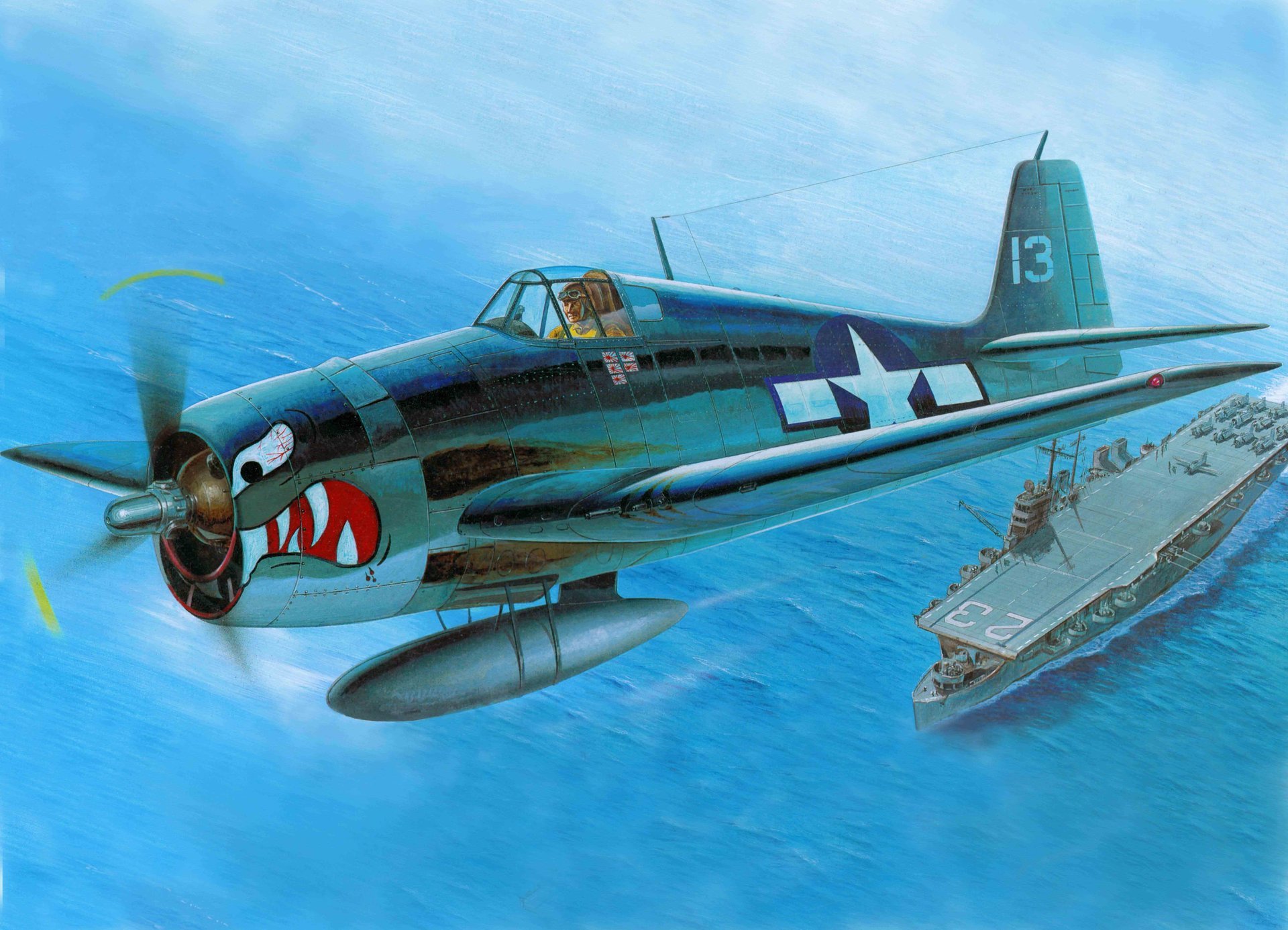 arte avión grumman f6f-3 hellcat f6f-3 hellcat cubierta caza ee.uu. ww2