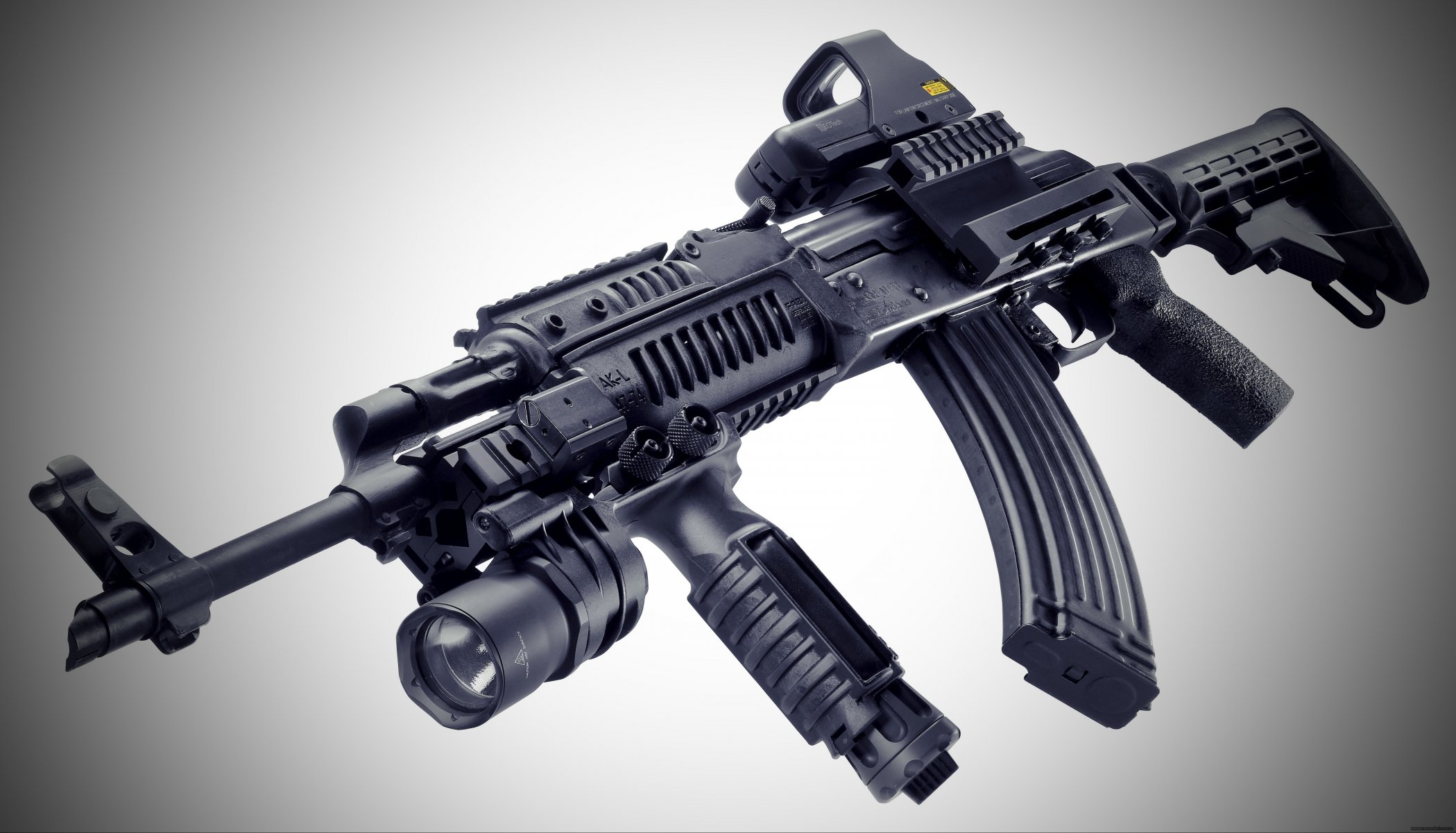 ak-47m machine weapon tuning picatinny rail