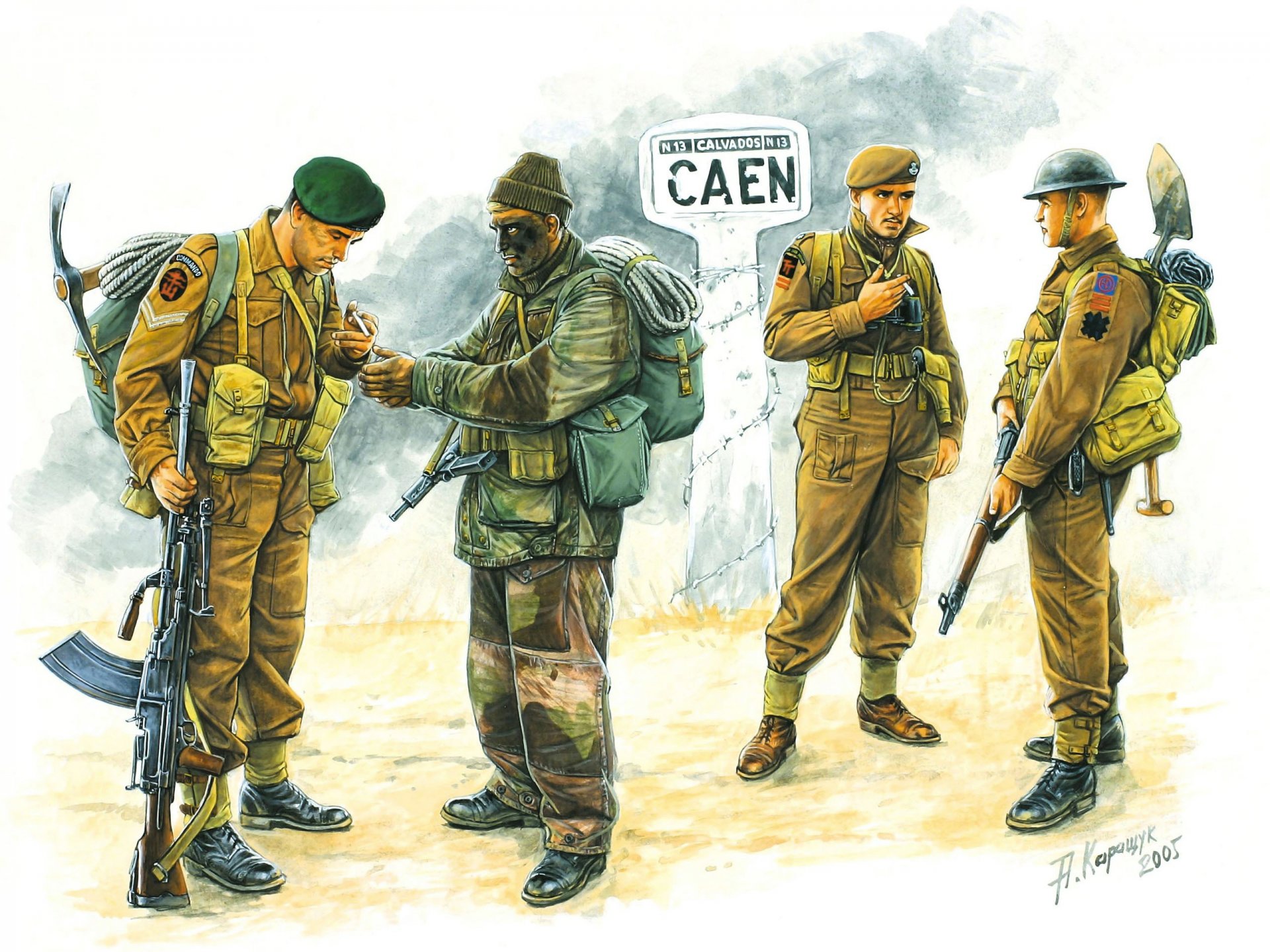 kunst soldaten briten fallschirmspringer cannes ww2