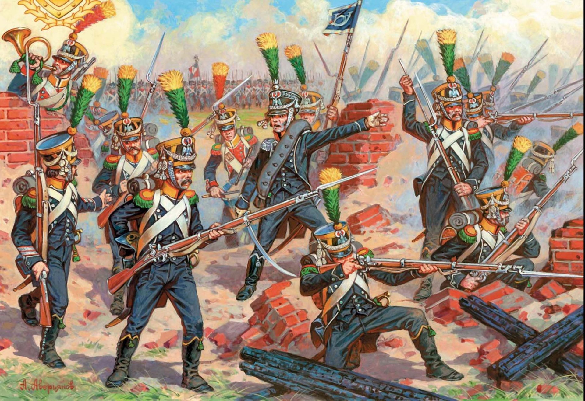 art infantería de élite francesa 1810-1814. se crearon como compañías se convirtieron en esa infantería ligera