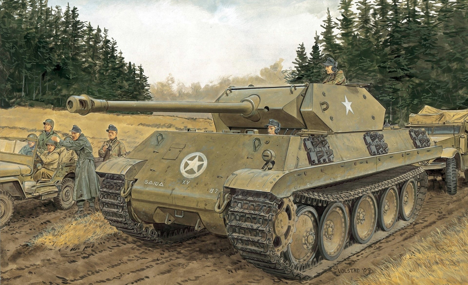 figura alemán tanque medio pesado panzerkampfwagen v pzkpfw v sd.kfz . 171 ausführung g ausf . g modificado pantera m10 ersatz m10 idea desconocido obersturmbannführer ss otto skorzeny plan wacht am rhein operación buitre