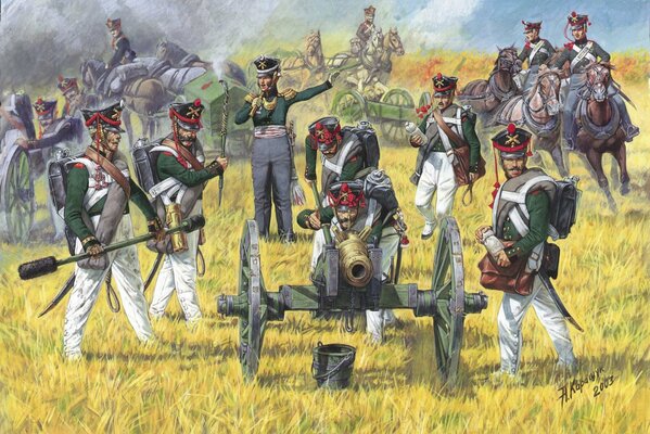 Imagen de arte artillería a pie con cañones