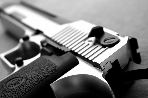 Pistol black and white side view