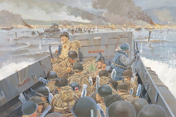 Lądowanie batalionu 16 Pułku Piechoty służyło jako otwarcie drugiego frontu. Howard Gerrard. 1944r