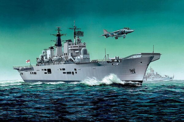 The indomitable will of the British Navy. Art