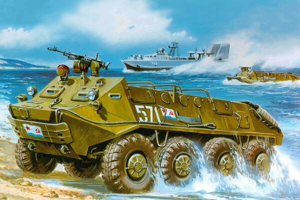 Imagen del BTR-60p soviético, modificación básica