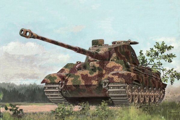 Drawing royal tiger in camouflage