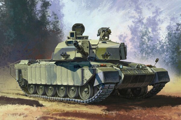 Kunst Zeichnung eines militärischen Panzers