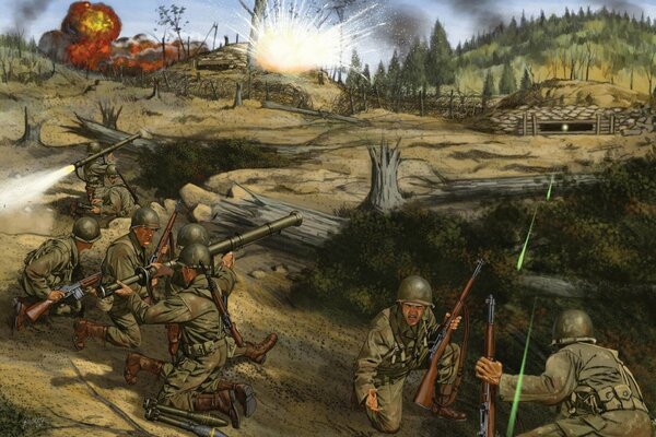 Field artillery picture of military operations