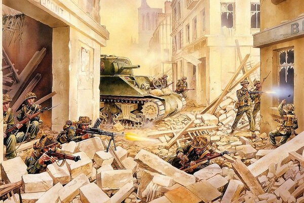 Guerra soldados tanque derrota batalla
