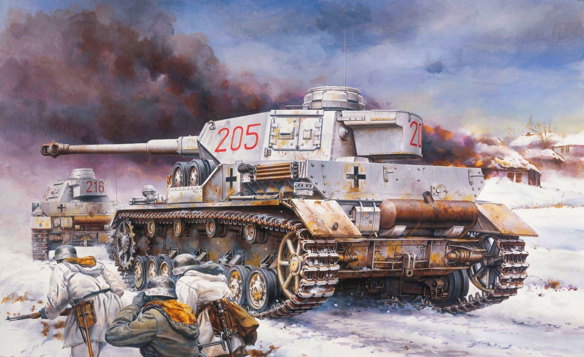 рисунок средний танк панцер 4 pz.kpfw . iv ausf . г