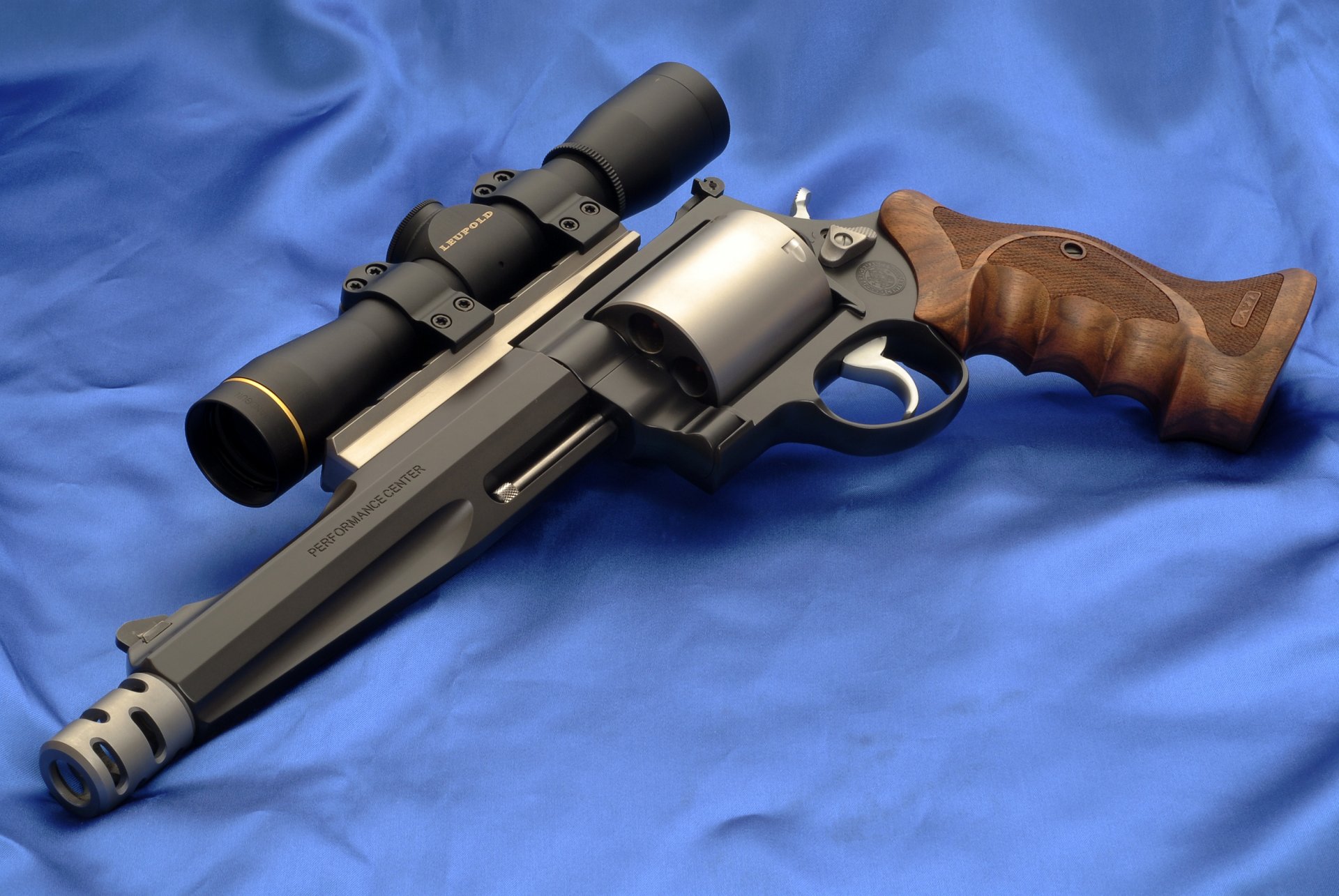 smith-wesson y modelo 500 leupold revólver mira telescópica lupold óptica lienzo