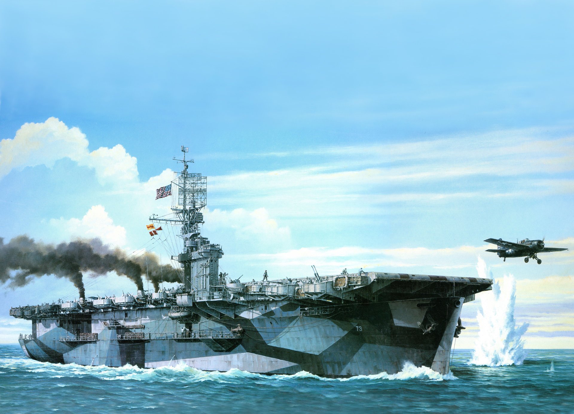 uss gambier bay cve-73 art picture