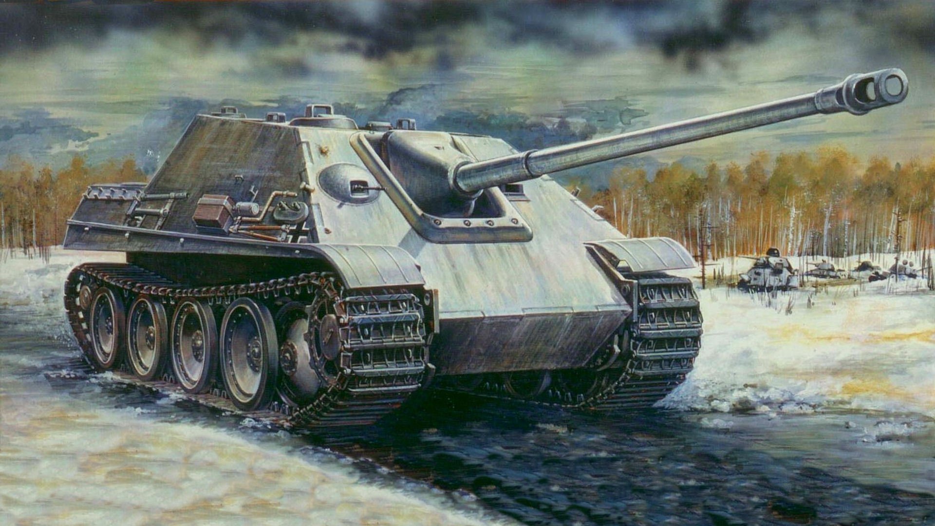 jagdpanther ostfront chasseur de chars t-34 hiver guerre