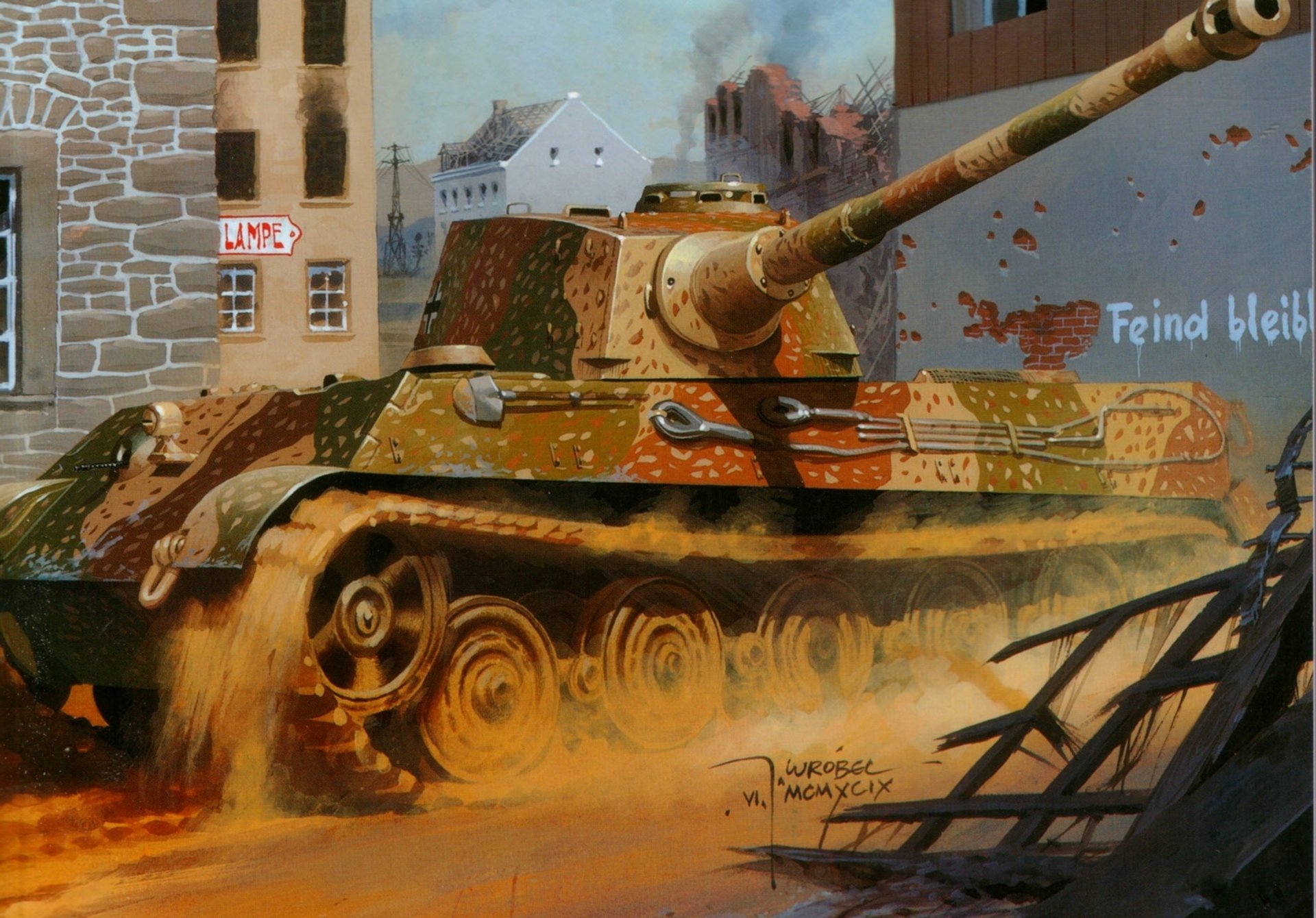 dibujo vrubel sd . kfz . 182 pzkpfw vi ausf . b tigre ii königstiger tigre real tigre 2 alemanes segunda guerra mundial