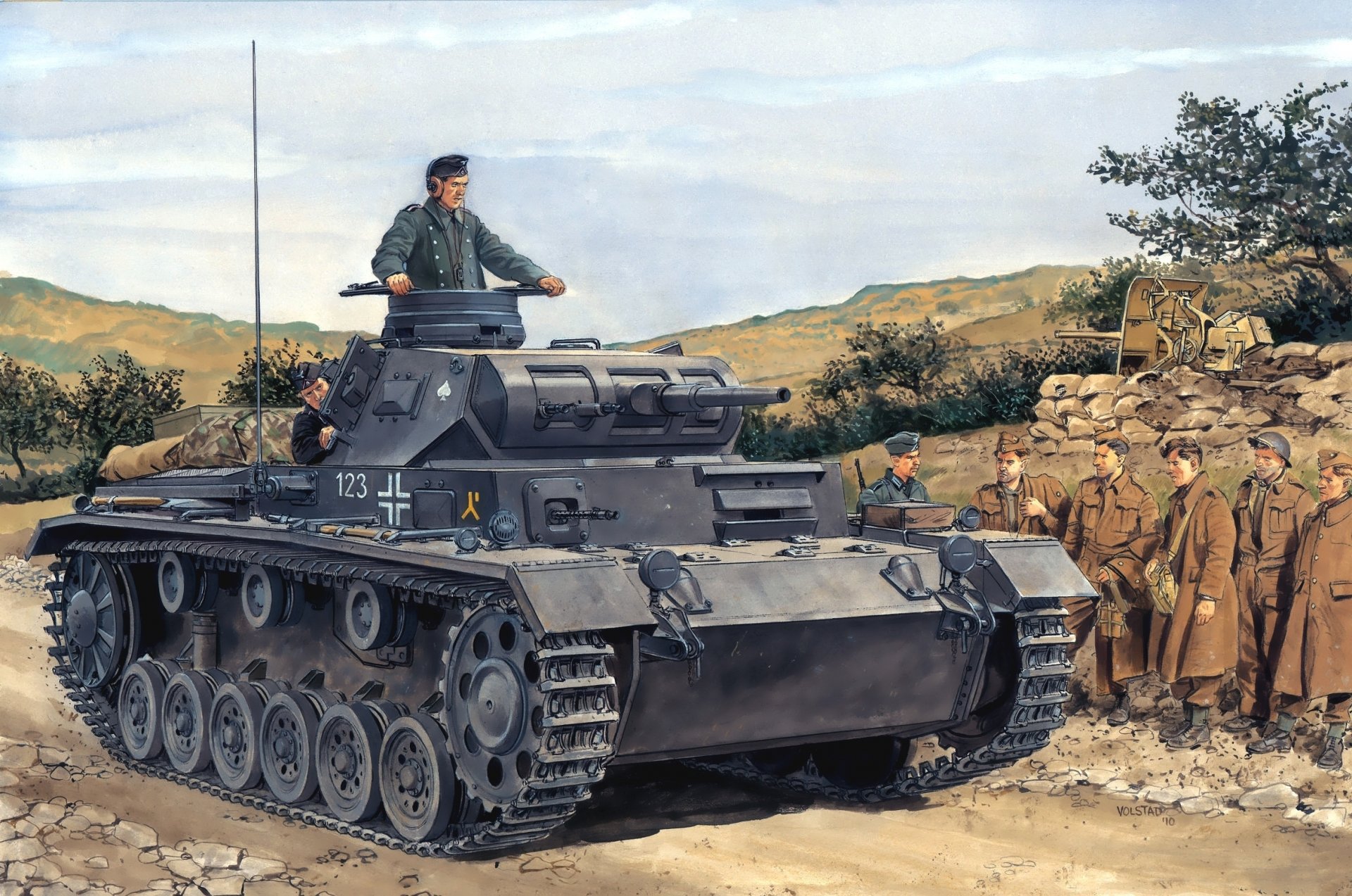 figura ron volstad soldados tanque medio panzer 3 panzerkampfwagen illinois pz.kpfw . iii ausf.f 2.pz.div 2ª división panzer wehrmacht