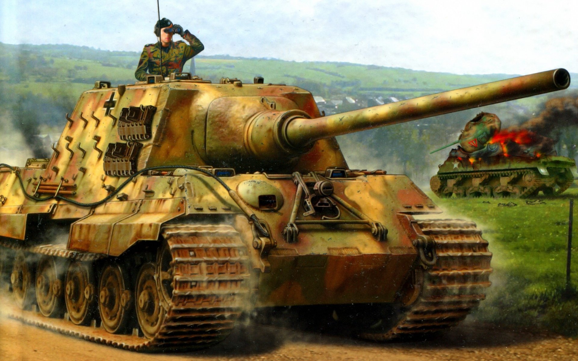 рисунок jagdpanzer vi jagdtiger ausf . в 12.8cm pak44 auf panzerjager тигр sd.kfz.186 пт сау тяжёлый истребителей танков