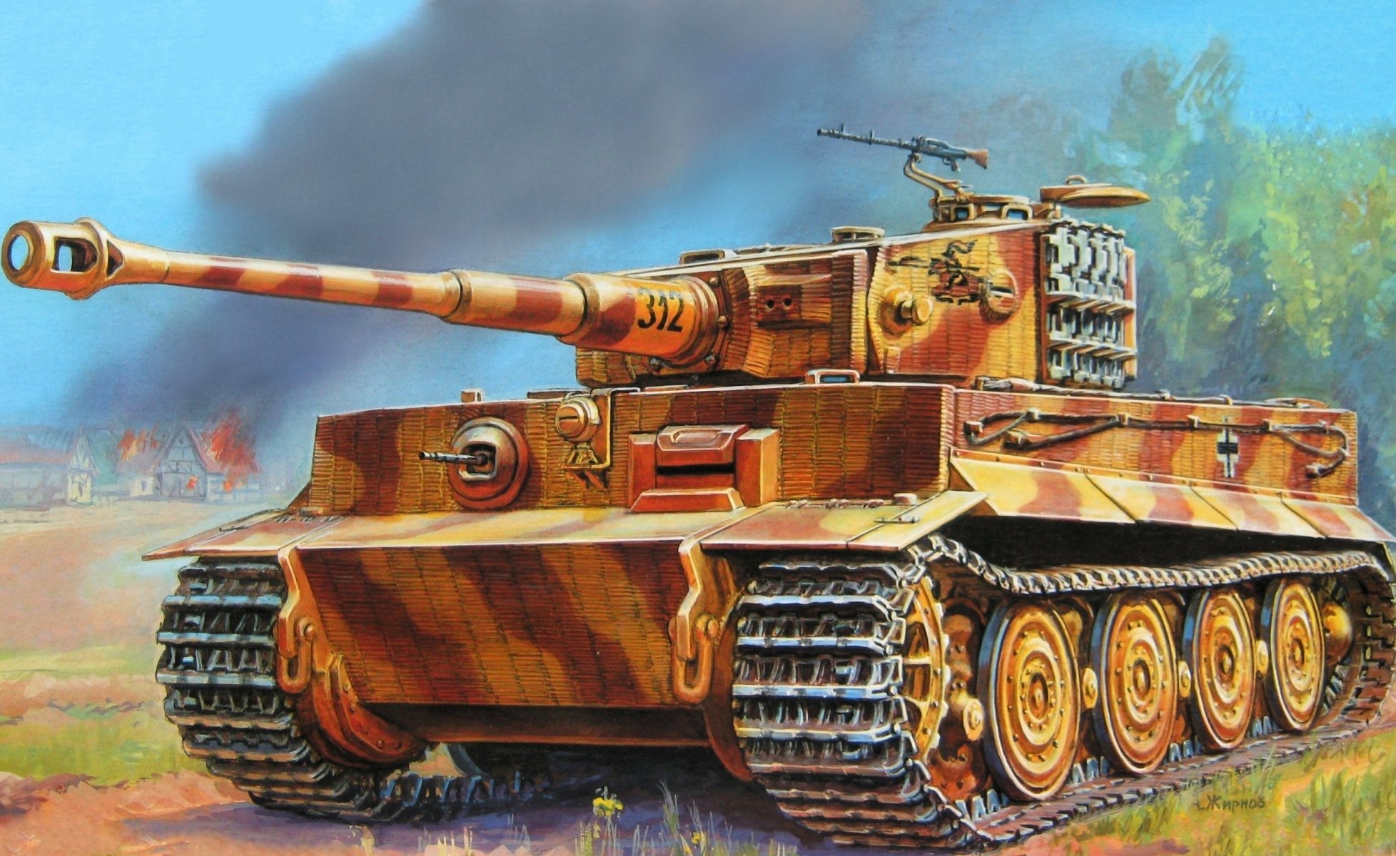 figura zhirnov tigre pzkpfw vi 505 batallón de tanques pesados wehrmacht alemanes segunda guerra mundial