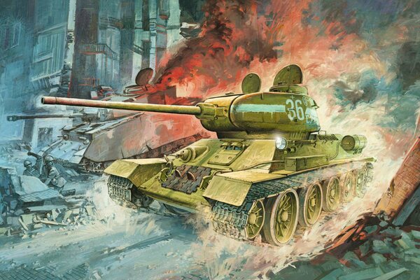 Disegno del carro armato medio T-34 dell Armata Rossa