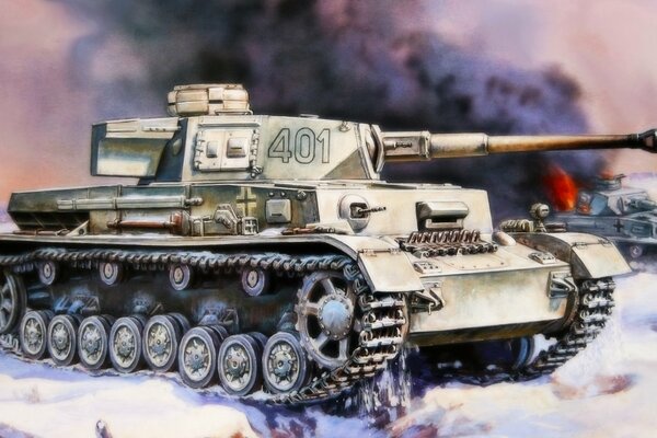 Drawing of a German medium tank