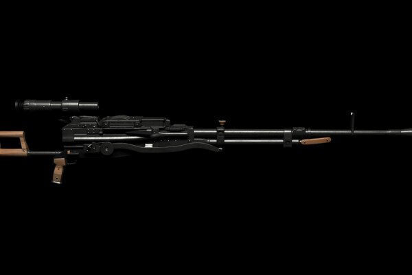 Sniper rifle on a black background