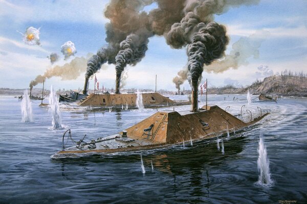 Batalla naval durante la guerra civil