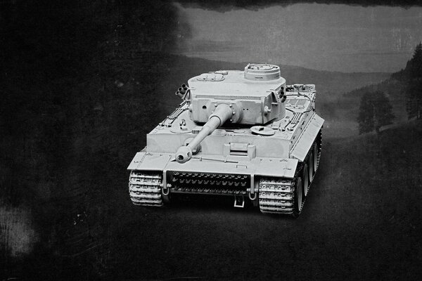 Black and white tank from the game