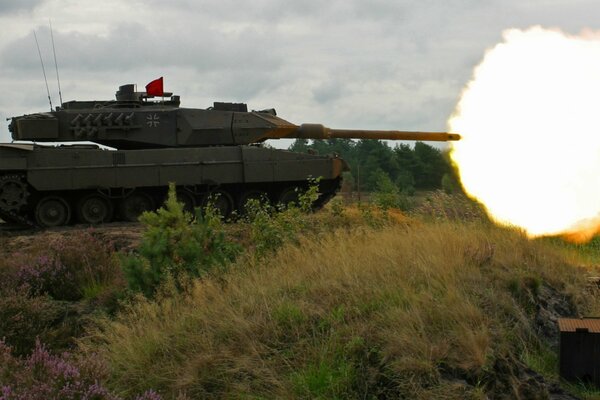 Czołg Leopard 2A6 strzelanie