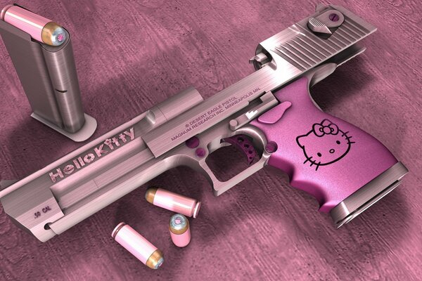 Pistolet rose avec des balles miniatures