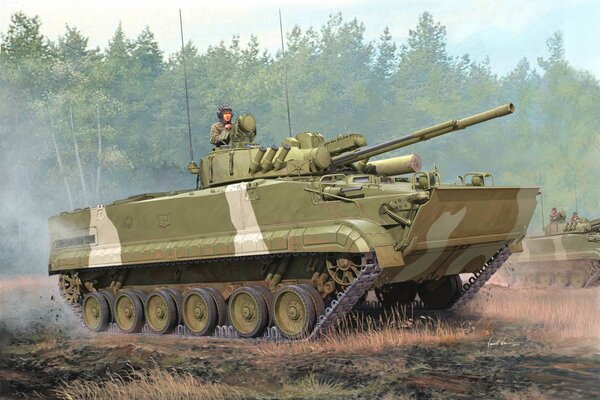 A picture of a Russian BMP-3 tank