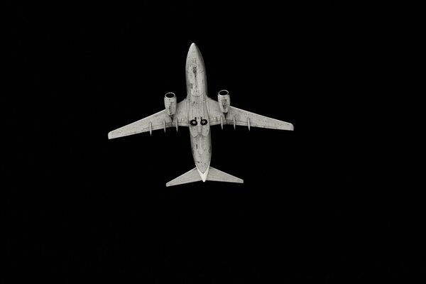 3D model of a passenger plane on a black background