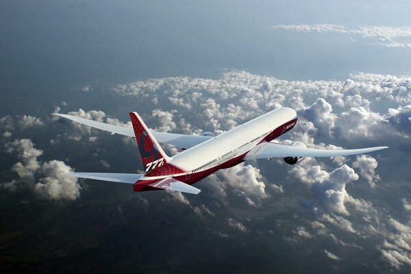 Airplane speed clouds sky