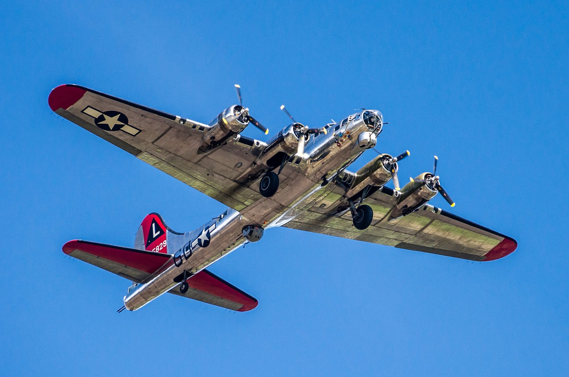 bomber plane retro sky