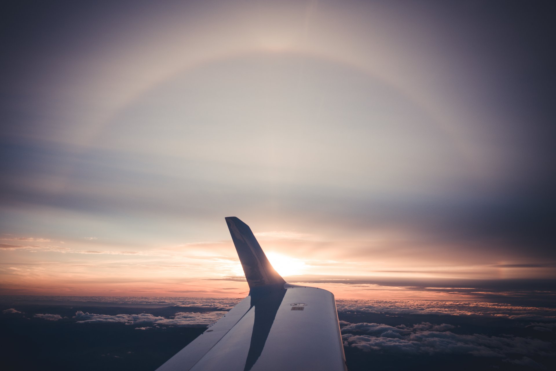 plane wing sky horizon