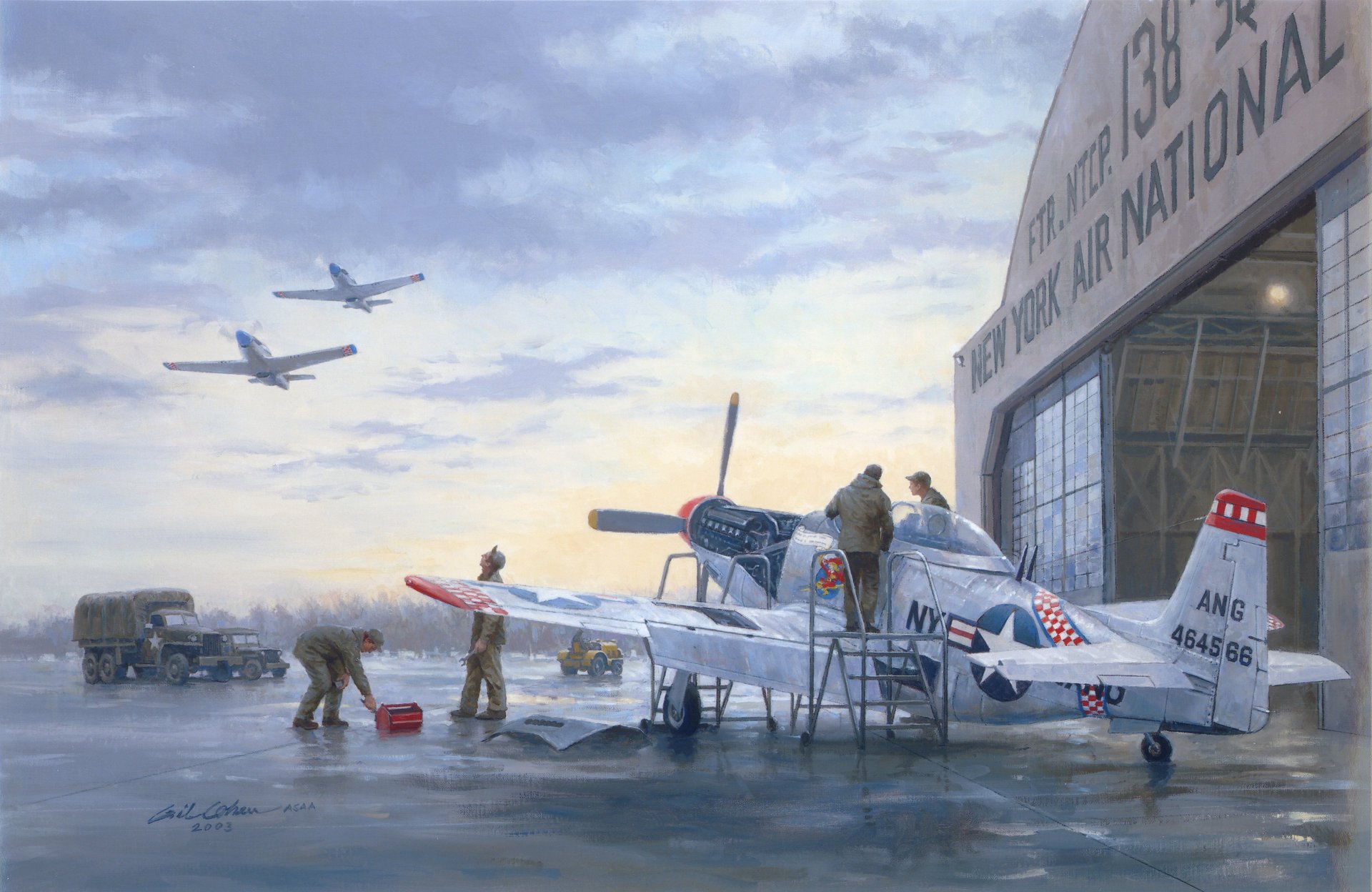 p 51 mustang ww2 krieg kunst malerei