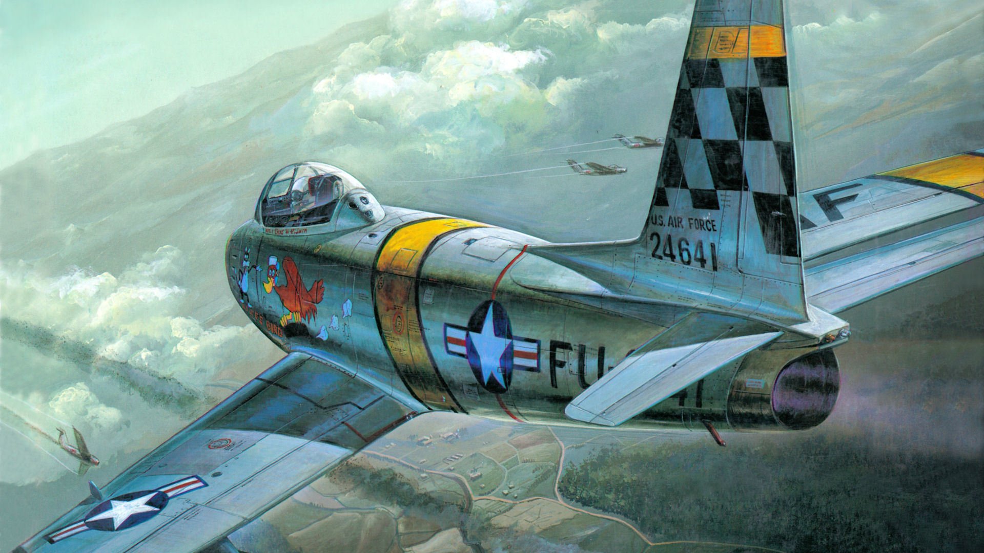 nordamerika f-86 säbel amerikanischer kampfjet zeichnung kunst