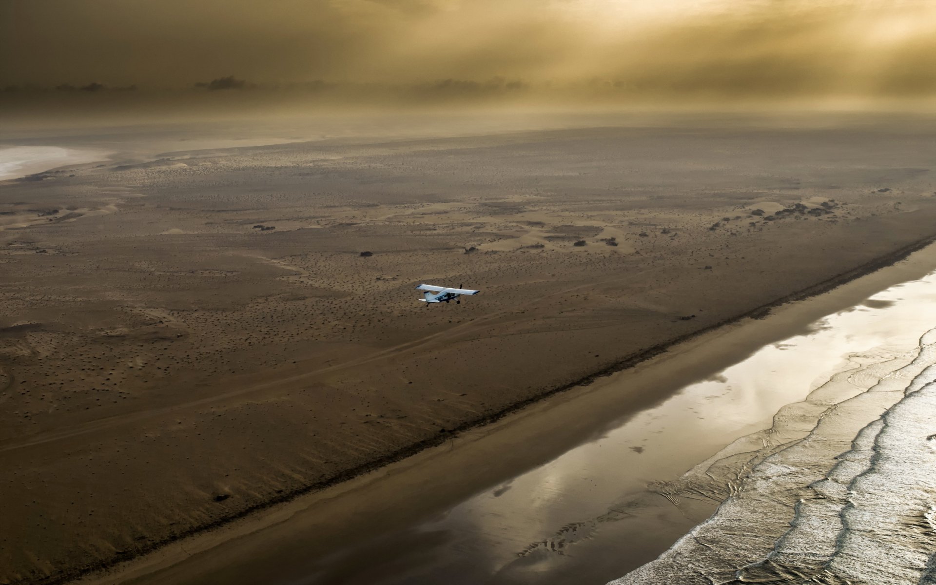 plane sky landscape