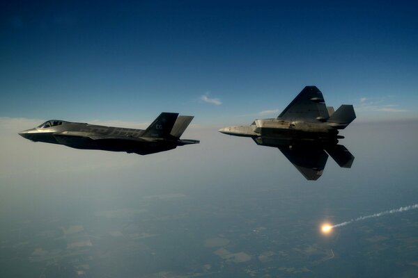 Two fifth-generation fighters