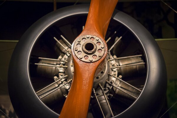 Avion à piston à vis en bois