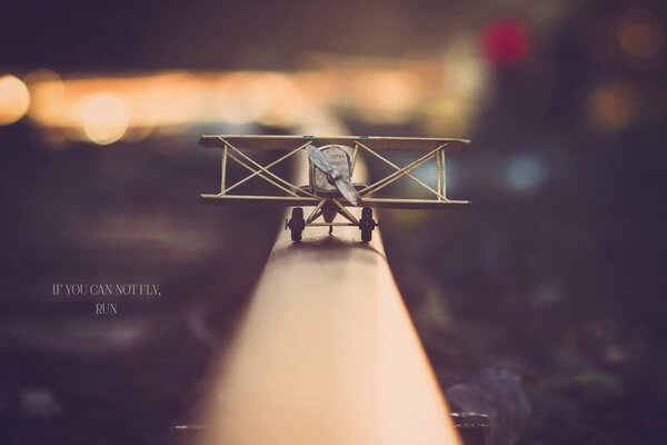 Beautiful toy airplane on a beautiful background