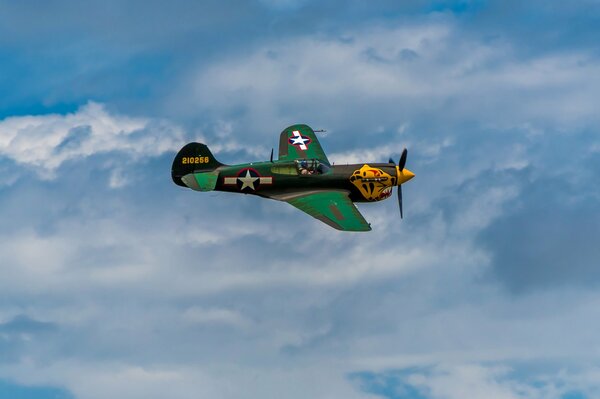 Decorated aircraft of the World War II period in flight