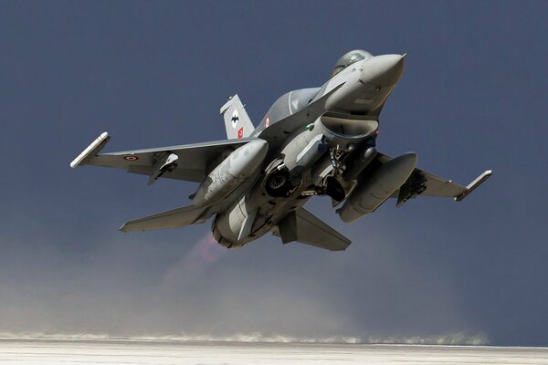 Avión militar con armas en el cielo