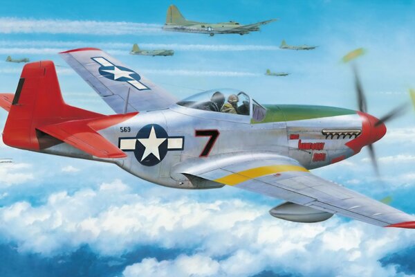 R -51 Mustang D ww2 art war painting